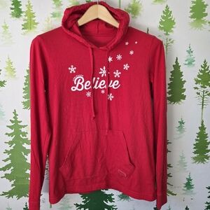 Life Is Good Red 'Believe' Women's Hoodie